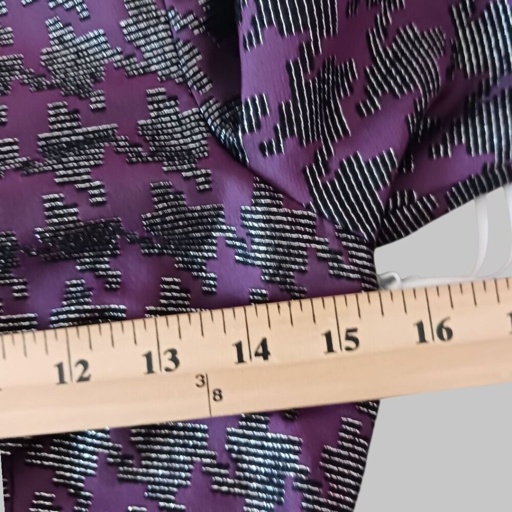 2B Rych One-Shoulder Plum Metallic Jacquard Mini Dress Polyester Blend Sz 0 - Picture 5 of 16